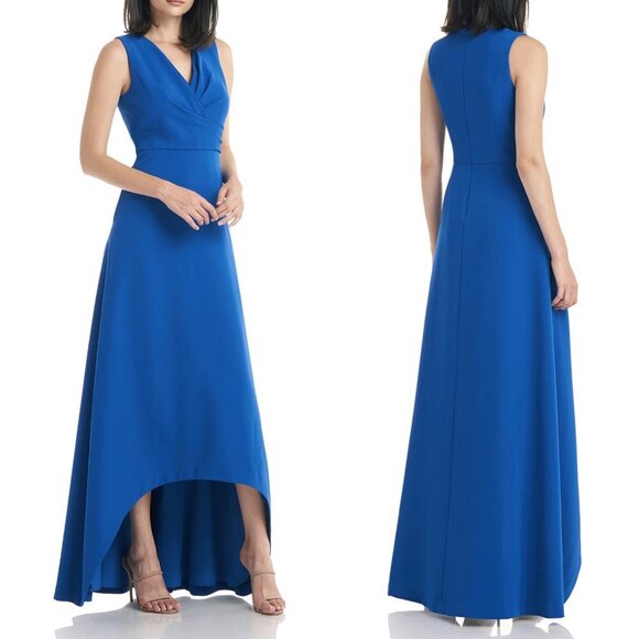 NEW Kay Unger Melinda High Low Gown in Sapphire Sz. 8 - Picture 1 of 5
